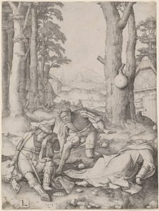 Muhammed ve Keşiş Sergius by Lucas van Leyden