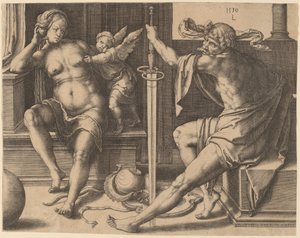 Mars, Venüs ve Aşk Tanrısı by Lucas van Leyden