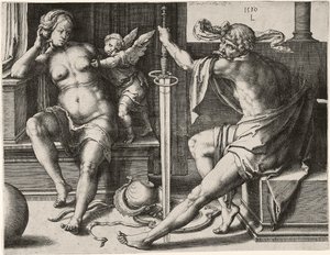 Mars, Venüs ve Aşk Tanrısı by Lucas van Leyden