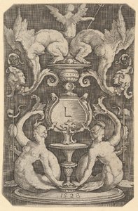 İki Sirenli Süs Panosu, 1528. by Lucas van Leyden