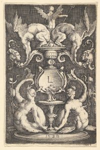 İki Sirenli Süs Panosu, 1528. by Lucas van Leyden