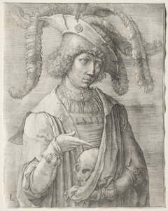 Kafatası Olan Genç Bir Adamın Portresi by Lucas van Leyden