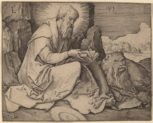 Bir Manzarada Aziz Jerome by Lucas van Leyden