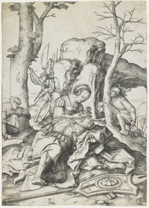 Samson ve Delilah, c. 1508 by Lucas van Leyden