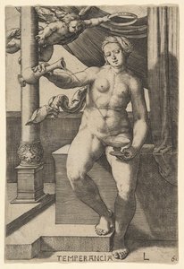 Temperance Temperancia, 1530. by Lucas van Leyden