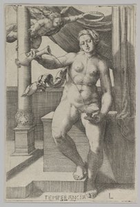 Temperance, Erdemler dizisinden, 1530. by Lucas van Leyden