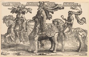 Dokuz Kahraman: Truvalı Hector, Makedonyalı İskender, Julius Caesar, 1515-1517. by Lucas van Leyden