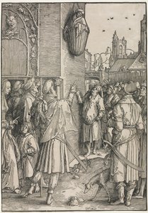 Kadınların Gücü: Sepette Asılmış Şair Virgil, c. 1512. by Lucas van Leyden