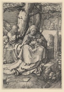 İki Melekli Bakire ve Çocuk, 1523. by Lucas van Leyden