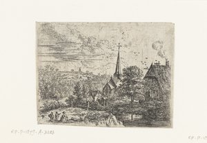 Bir nehir üzerinde bulunan köy Küçük manzaralar (dizi başlığı) by Lucas van Uden