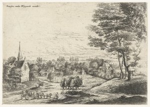 Kapalı vagonlu bir köy manzarası Beş manzara (dizi başlığı) by Lucas van Uden