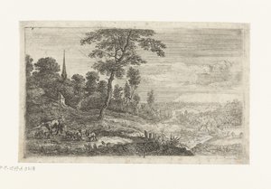 Bir çoban ile manzara by Lucas van Uden