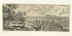 Sopa taşıyan erkeklerle manzara Geniş manzaralar (dizi başlığı) by Lucas van Uden