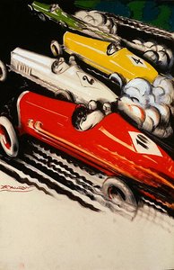 Motor Yarışı (renkli lito)