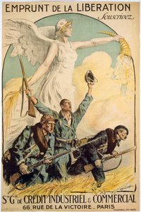 Loan of the Liberation, Abone ol, Sté. Gle. Endüstriyel ve Ticari Kredi, pub. Paris, c.1917 (renkli taş)