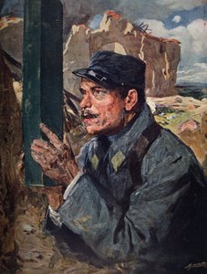 Periskop kullanan Fransız askeri by Lucien Hector Jonas