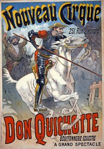 "Don Kişot, Bouffonnerie équestre" adlı "Nouveau Cirque" reklamı, pub. 1892 (renkli taş)