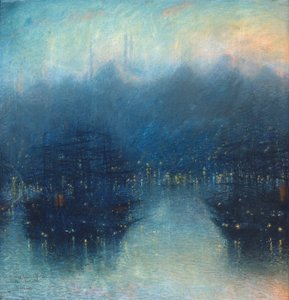 Konstantinopolis (Liman Akşamı) (kağıt üzerine pastel)