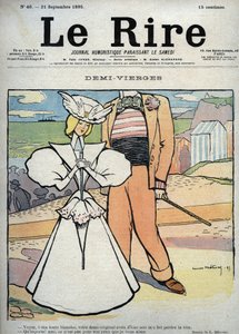 Yarı bakireler (yarı bakire) - Lucien Marie Francois Metivet (1863-1930) tarafından 21 Eylül Gülüşü için çizim by Lucien Metivet
