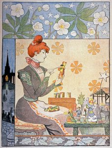 Provence'ta santonların resmi. 1898 (Resim ) by Lucien Metivet