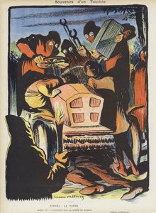 1903 Paris-Madrid motor yarışı üzerine hiciv. Le Rire için İllüstrasyon