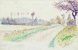 Eragny yakınlarındaki yol, 1886 by Lucien Pissarro