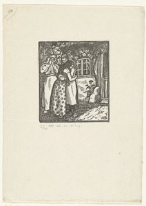 Ruth ve Naomi birbirlerine sarılırlar by Lucien Pissarro