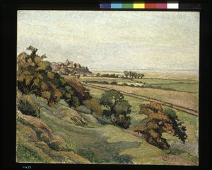 Cadborough'dan Çavdar, Gün Batımı (tuval üzerine yağlı boya) by Lucien Pissarro