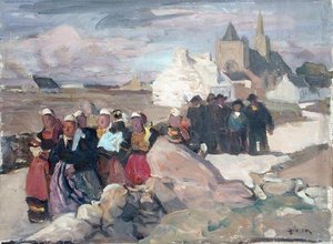Breton Erkekler ve Kadınlar, c.1909 (tuval üzerine yağlı boya)