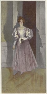 Portrait of a woman carrying a candle  by Lucius Rossi