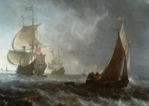 Hollanda savaş gemileri by Ludolf Backhuysen