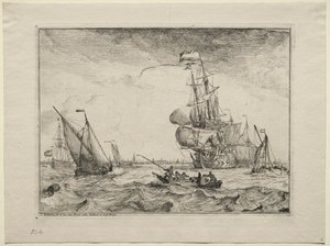 Tam Yelken Altındaki Gemiler by Ludolf Backhuysen