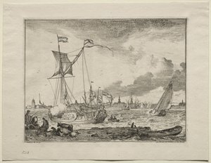 Ön Planda Gemilerle Amsterdam Görünümü, 1701. by Ludolf Backhuysen