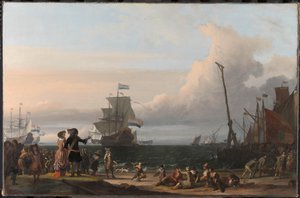 Texel Yollarında Hollanda Gemileri; ortada Cornelis Tromp
