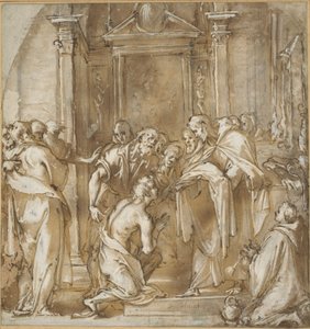 Saint Vincent Ferrer cübbesini giyiyor by Ludovico Cardi called Cigoli
