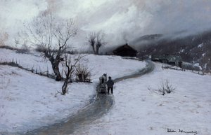 At ve kızak olan adam by Ludvig Skramstad
