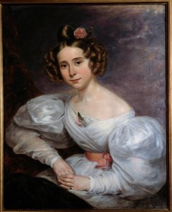 Genç Bir Kadının Portresi Resmi Auguste Schitter (1805-1889) 19. yüzyıl Orleans, Güzel Sanatlar Müzesi by Ludwig August or Louis August Schwiter