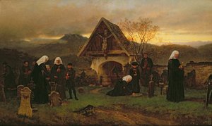 Mezarlıkta Tüm Ruhlar Günü by Ludwig Friedrich Wilhelm Riefstahl