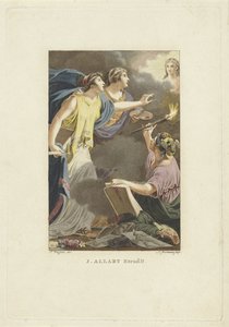 Çizim, Yazı ve Boyama ile alegorik temsil Başlık sayfası: M. Stuart, Bilinen dünya üzerinde göründüğü şekliyle Adam, 1802