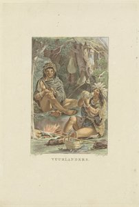 Fireland sakinleri Fuegians (nesne üzerindeki başlık) by Ludwig Gottlieb Portman