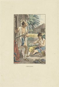 Alandaki kulübelerinde çift Dereler (nesne üzerindeki başlık) by Ludwig Gottlieb Portman