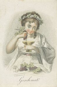 Tatmak Geschmack (nesne üzerindeki başlık) Kadın figürleriyle temsil edilen beş duyu (dizi adı) Die Funf Sinne (dizi adı) by Ludwig Gottlieb Portman