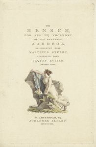 Kadın bir kayanın yanında Başlık sayfası: M. Stuart, Bilinen dünya üzerinde göründüğü şekliyle adam, 1803 by Ludwig Gottlieb Portman