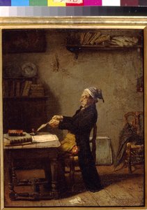 Bilim adamı iş başında, Knaus, Ludwig (1829-1910). Ahşap üzerine yağ. Devlet A. Puşkin Güzel Sanatlar Müzesi, Moskova by Ludwig Knaus