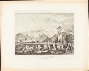 Salzburg yakınlarındaki Tennengebirge by Ludwig Richter