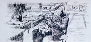 Ressamın portresi, Giovanni Fattori, Luigi Levi (1858-1860 - 1939), çizim by Luigi Levi