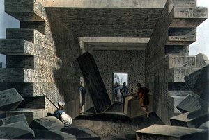 Jüpiter Ammon Tapınağı'nın içi, 'Osmanlı Egemenliklerinde Manzaralar'dan 71 numaralı levha, pub. Robert Bowyer (1758-1834) 1810 (aquatint) tarafından by Luigi (after) Mayer