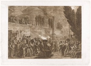 Antik tapınakta alayı by Luigi Ademollo