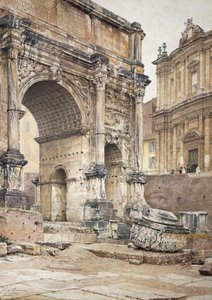 Roma'daki Septimius Severus Kemeri, Luigi Bazzani (1836-1927). Tuval üzerine yağlıboya.