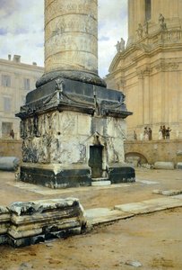 Roma'daki Trajan Sütunu, Luigi Bazzani (1836-1927). Tuval üzerine yağlı boya 70,5x103 cm.